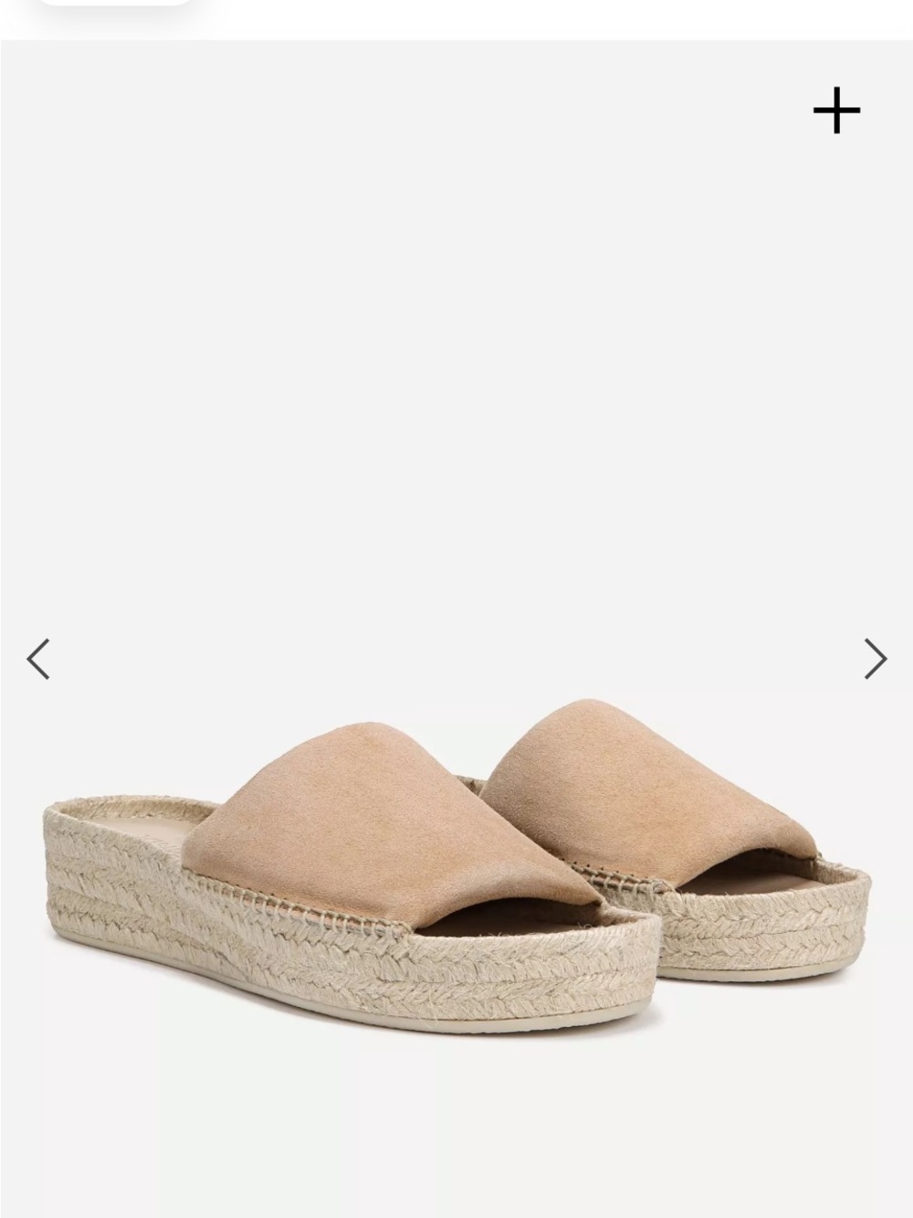 Vince Tan Suede Jesse Espadrille Slide Sandals, Size 6